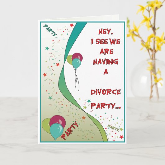 Scheidingsfeestkaart Kaart (Gele Bloem)