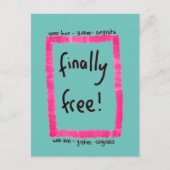 Scheidingsfelicitaties  briefkaart (Voorkant)