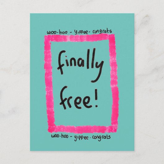 Scheidingsfelicitaties  briefkaart (Voorkant)