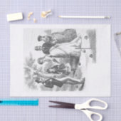 Scheidingspagina zwart-wit en witte croquetscène tissuepapier (Craft)