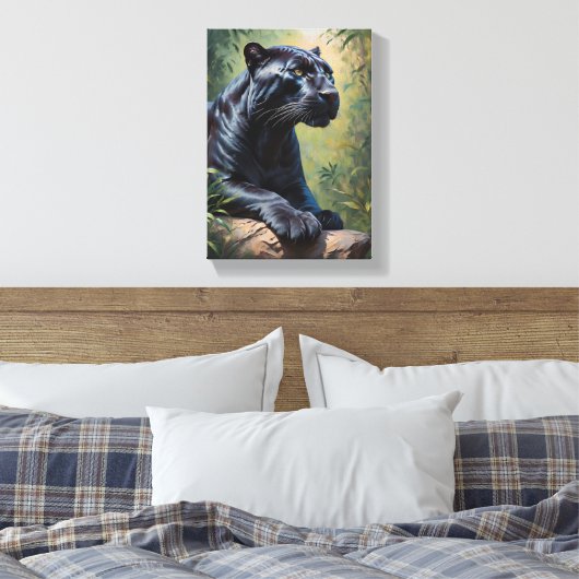 Scheidingstabel Profiel van een Imponante-panter Canvas Afdruk (Insitu (Slaapkamer))