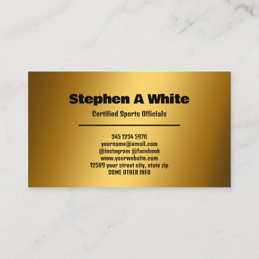 Scheidsrechter Golden Visitekaartje (Achterkant)