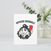 Scheidsrechter Kickball Voetbal Briefkaart (Staand voorkant)