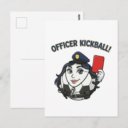 Scheidsrechter Kickball Voetbal Briefkaart (Voorkant / Achterkant)