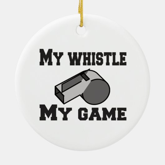 scheidsrechter mijn fluitje mijn spel keramisch ornament (Achterkant)