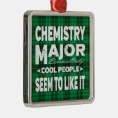 Scheikunde College Major Student Green Plaid Metalen Ornament (Rechts)