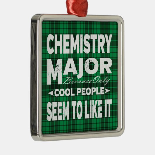 Scheikunde College Major Student Green Plaid Metalen Ornament (Rechts)