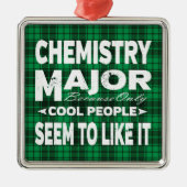Scheikunde College Major Student Green Plaid Metalen Ornament (Voorkant)
