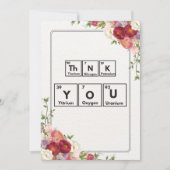 Scheikunde dank u bedankkaart (Voorkant)