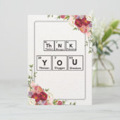 Scheikunde dank u bedankkaart (Staand voorkant)