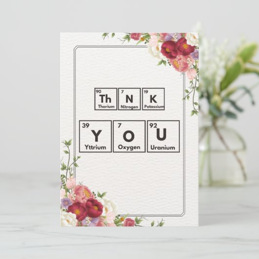 Scheikunde dank u bedankkaart (Staand voorkant)