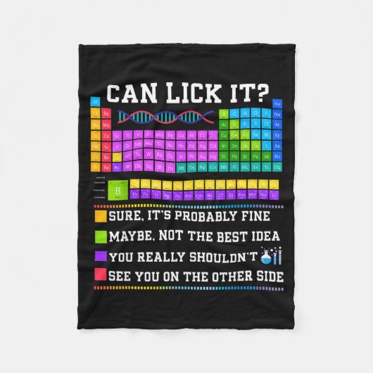 Scheikunde Elementen Leraar Mag Ik Het Likken Peri Fleece Deken (Voorkant)