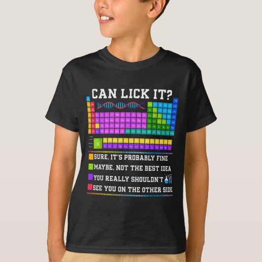 Scheikunde Elementen Leraar Mag Ik Het Likken Peri T-shirt (Voorkant)