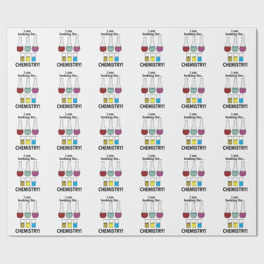 Scheikunde Grappig Ik ben op zoek naar chemie Cadeaupapier (Vlak)