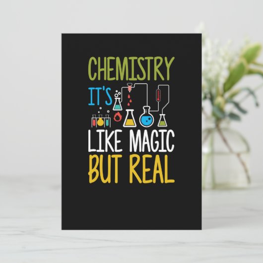 Scheikunde het is als magisch maar echt grappig kaart (Staand voorkant)
