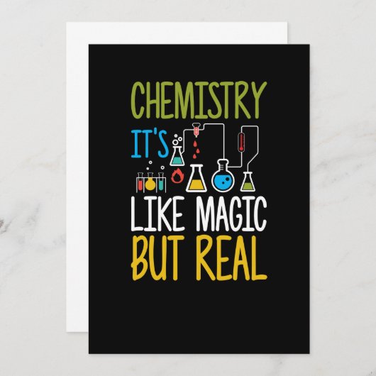 Scheikunde het is als magisch maar echt grappig kaart (Voorkant / Achterkant)