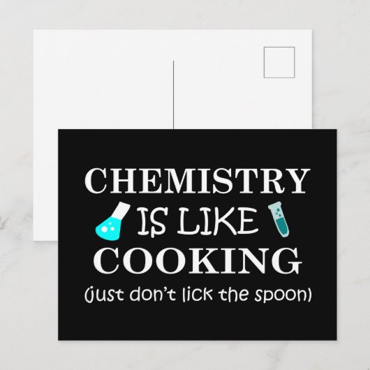 Scheikunde is als het koken grappige scheikundige  feestdagenkaart (Voorkant / Achterkant)