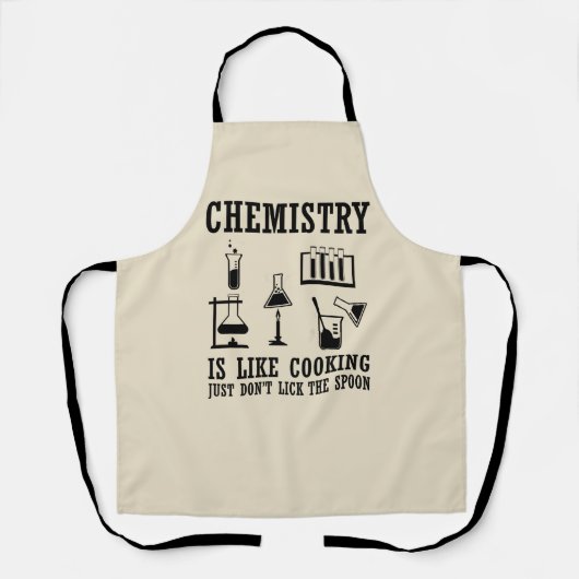 Scheikunde is als het koken grappige scheikundige  schort (Voorkant)