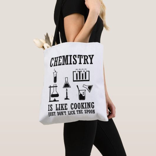 Scheikunde is als het koken grappige scheikundige tote bag (Dichtbij)