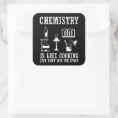 Scheikunde is als het koken grappige scheikundige  vierkante sticker (Tas)