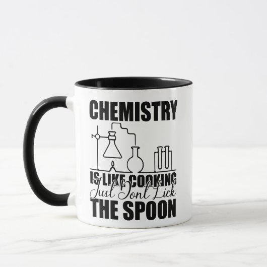 Scheikunde is als koken - grappige wetenschap mok (Links)