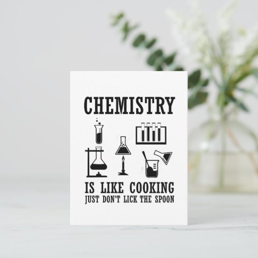 scheikunde is als koken leuke scheikundige quote briefkaart (Staand voorkant)