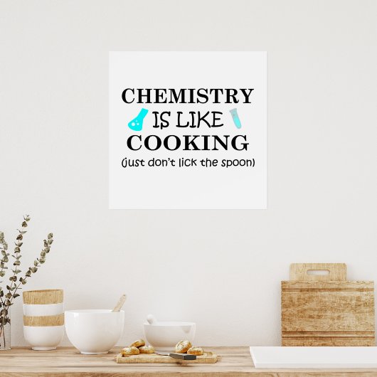 scheikunde is als koken poster (Keuken)