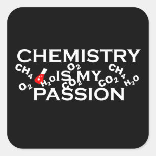 Scheikunde is mijn passie grappige scheikundige ci vierkante sticker