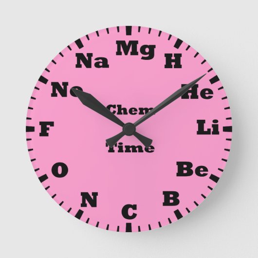 scheikunde is roze ronde klok (Voorkant)