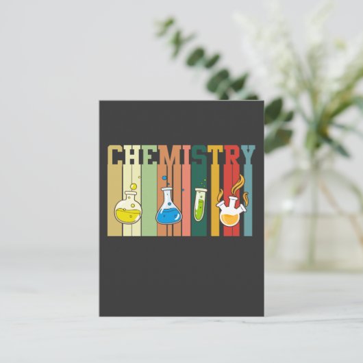  scheikunde leraar leerstof scheikundige briefkaart (Staand voorkant)