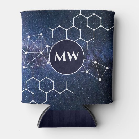 Scheikunde Leraar Wetenschap Geek Monogram Blikjeskoeler (Voorkant)