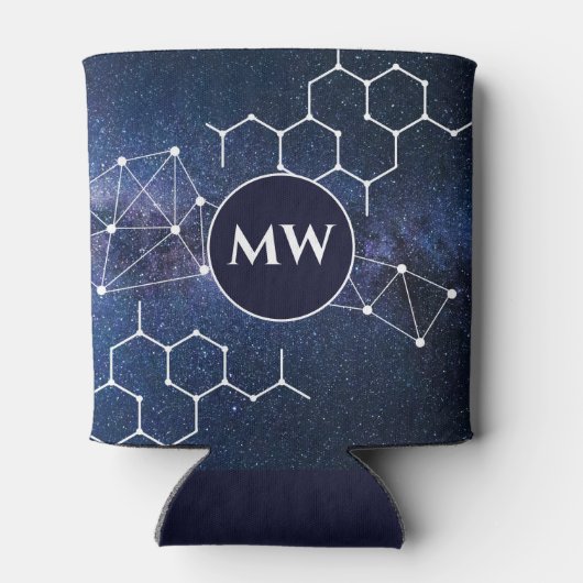 Scheikunde Leraar Wetenschap Geek Monogram Blikjeskoeler (Achterkant)