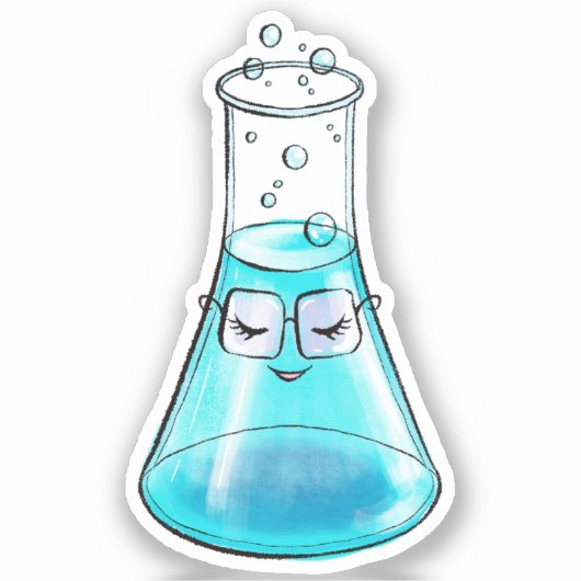 Scheikunde Liefde Wetenschap Lab Kunst Sticker (Voorkant)