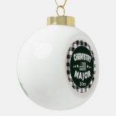 Scheikunde Student White Plaid Keramische Bal Ornament (Links)