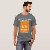 Scheikunde Tutor Barium Woordspeling T-shirt (Voorkant volledig)