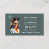 Scheikunde Wetenschap Leraar Tutor Foto Visitekaartje (Achterkant)