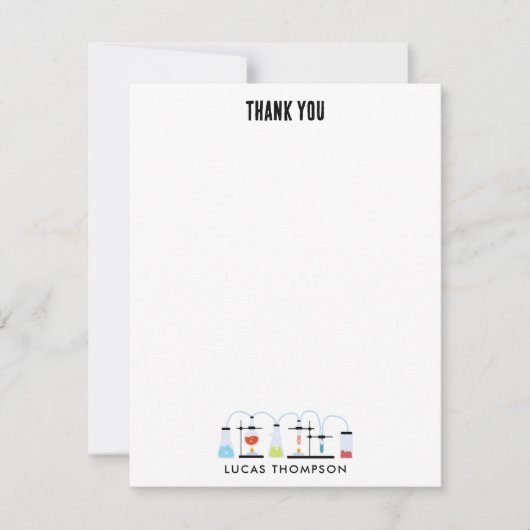 Scheikunde Wetenschap Testbuizen Lab Schoolvak Bedankkaart (Voorkant)