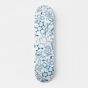 Scheikunde wetenschapslandtekening persoonlijk skateboard