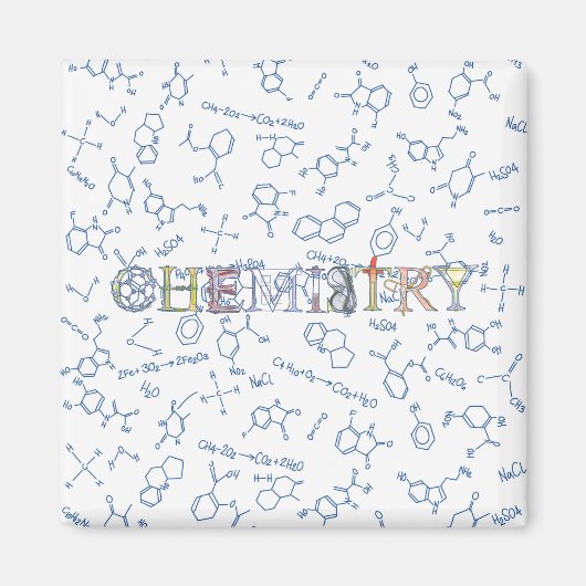 Scheikundediagram patroon en typografische magneet (Voorkant)