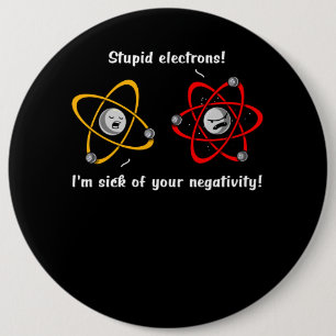 Scheikundeelektronen negativiteit Funny Science Jo Ronde Button 6,0 Cm