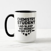 Scheikundestudent geen slaap zonder geld mok (Links)