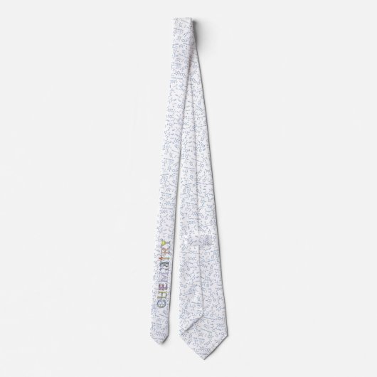 Scheikundig schema typografie blauw stropdas (Achterkant)