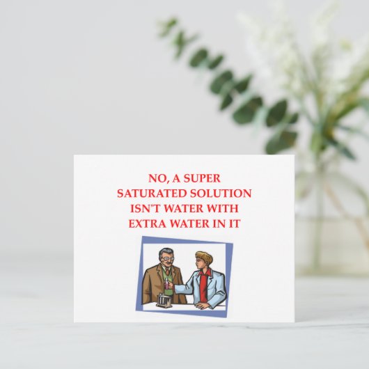 scheikundige grap briefkaart (Staand voorkant)