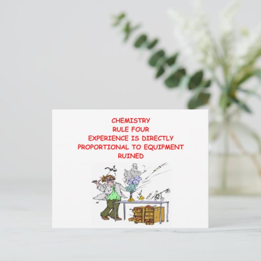 scheikundige grap briefkaart (Staand voorkant)