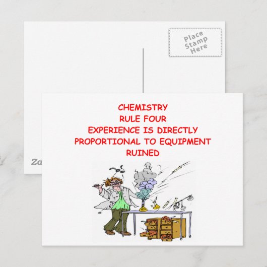 scheikundige grap briefkaart (Voorkant / Achterkant)