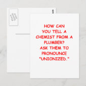 scheikundige grap briefkaart (Voorkant / Achterkant)