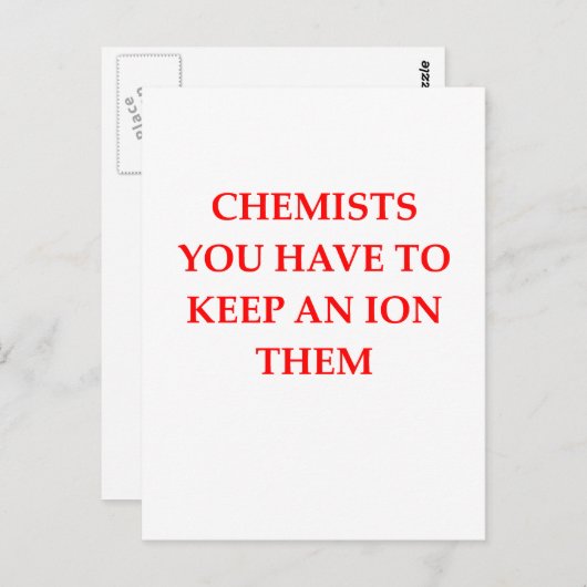 scheikundige grap briefkaart (Voorkant / Achterkant)