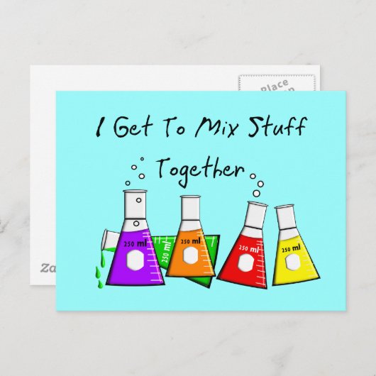 Scheikundige "Ik krijg samen spullen" grappige cad Briefkaart (Voorkant / Achterkant)