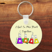 Scheikundige "Ik krijg samen spullen" grappige cad Sleutelhanger (Voorkant)