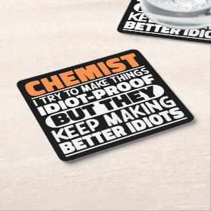 Scheikundige Ik probeer dingen grappig te maken Sc Kartonnen Onderzetters